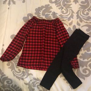2T Carter matching set Buffalo plaid